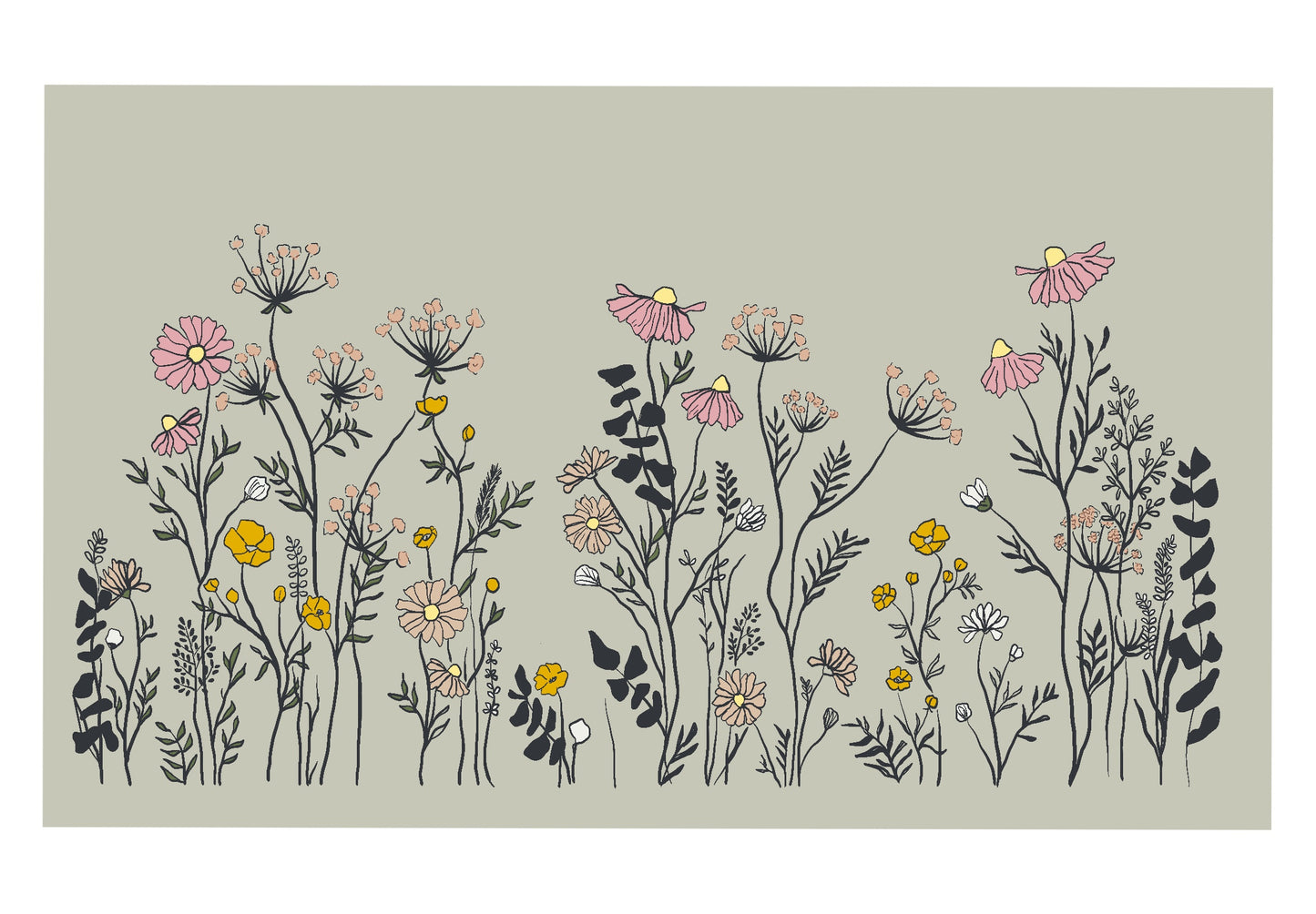 Banc de fleurs grises
