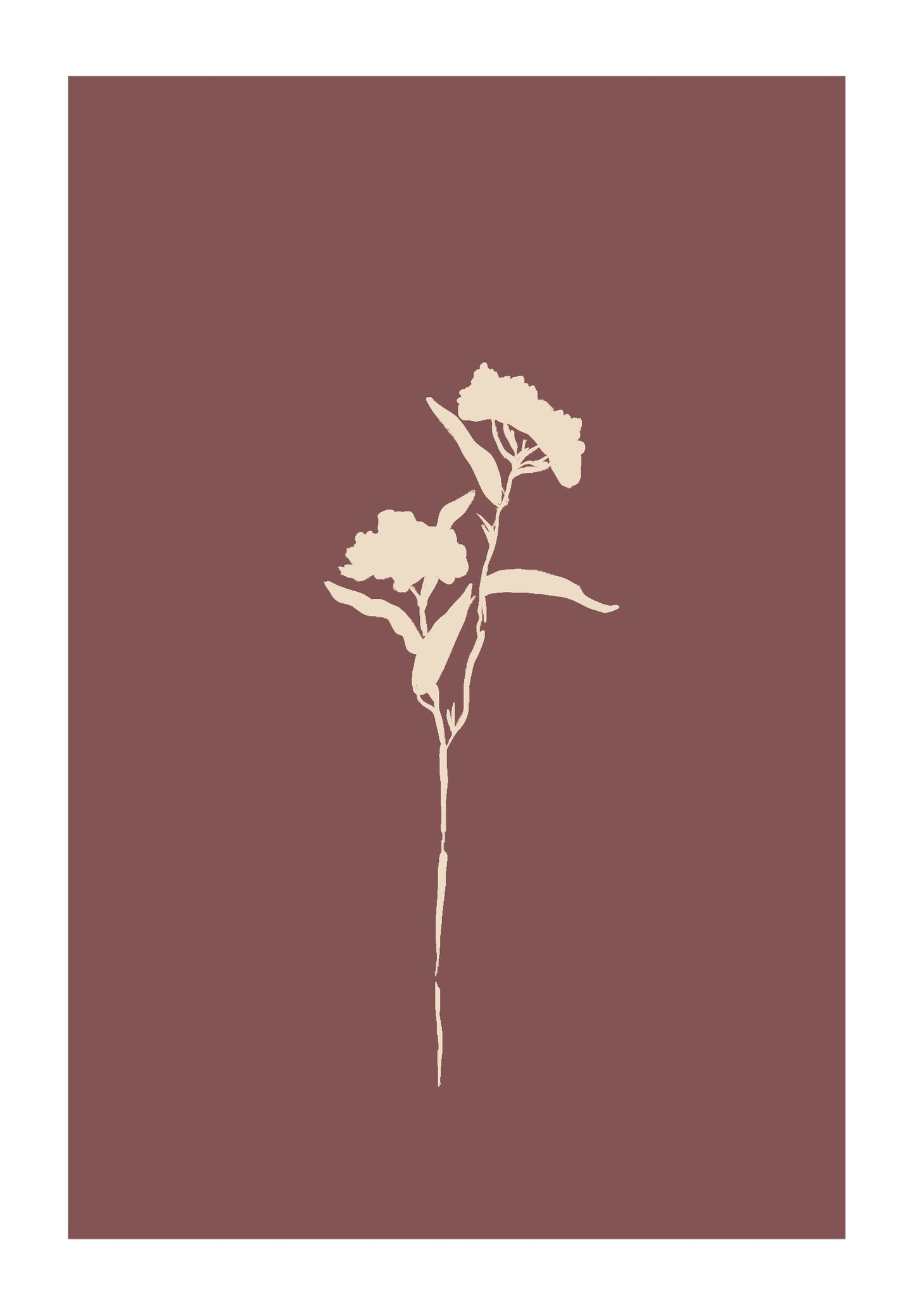 Fleur unique sur fond lit de vin