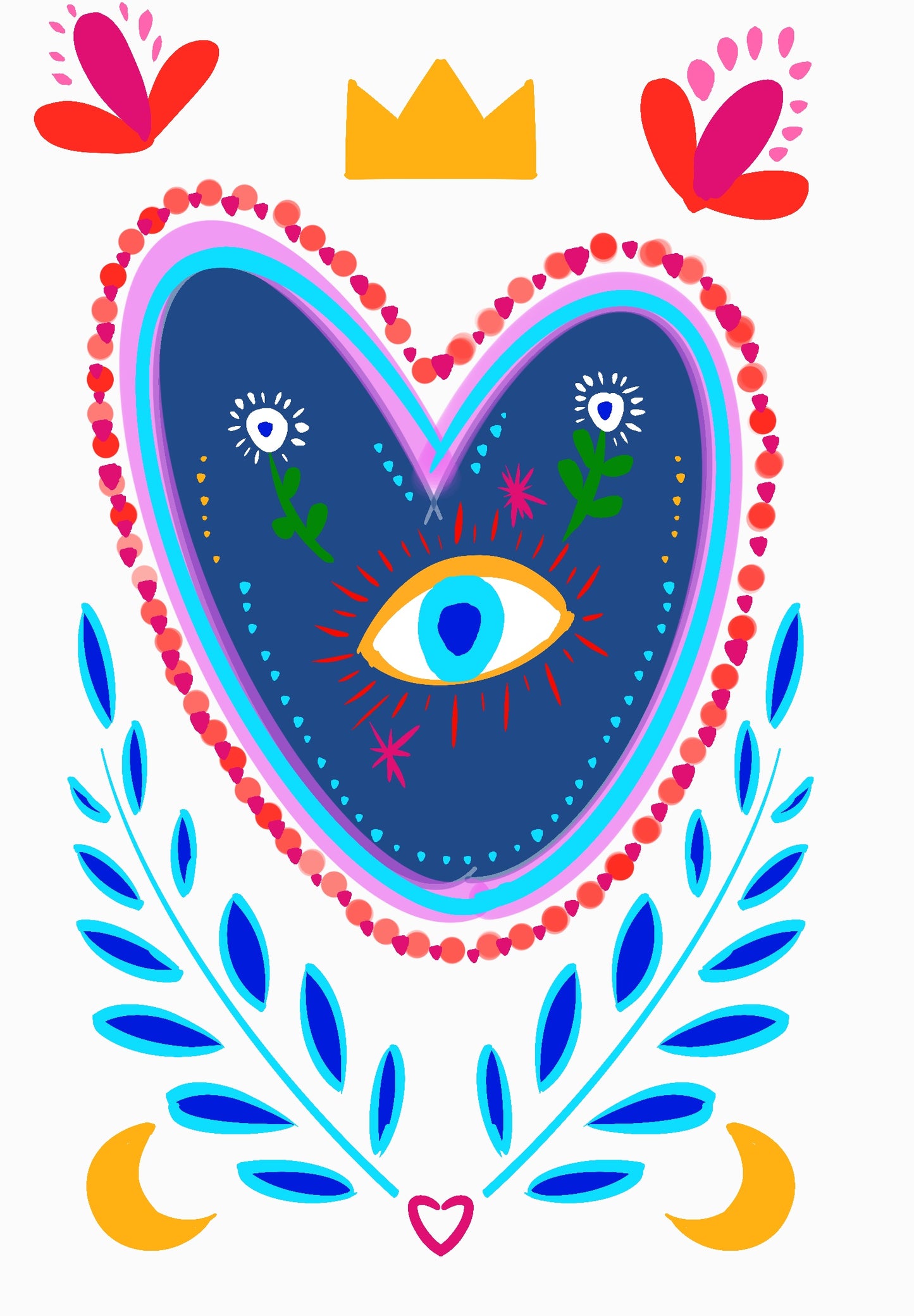 Illustration coeur avec oeil