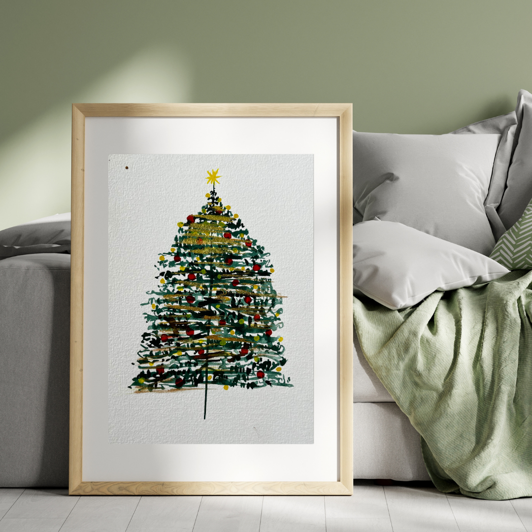 Aquarelle - Sapin de noël