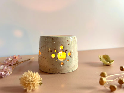 Photophore en céramique blanc