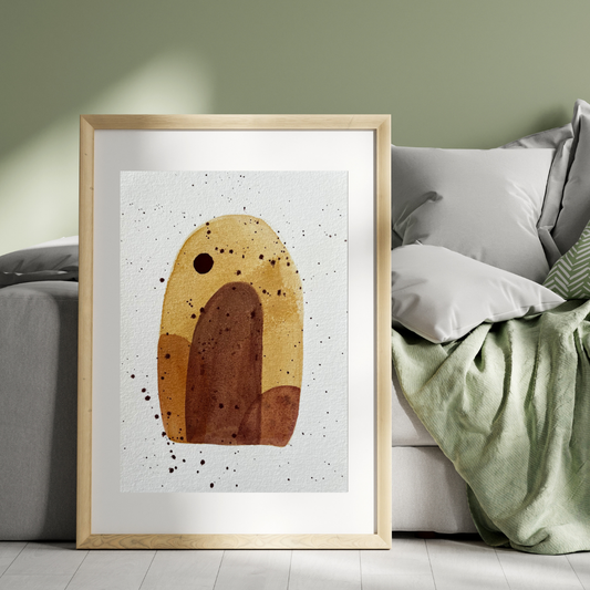 Aquarelle - Abstrait marronné