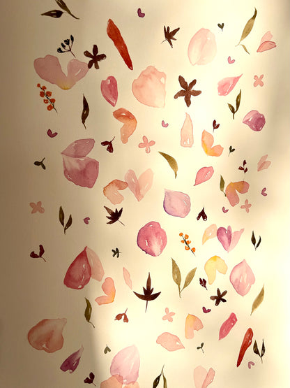 Aquarelle a3 herbier rose 2