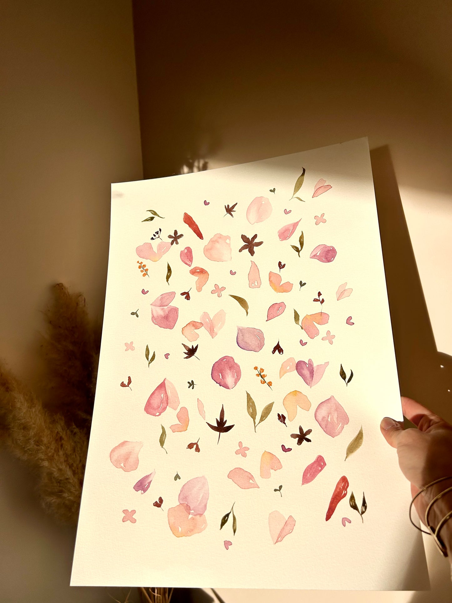 Aquarelle a3 herbier rose 3