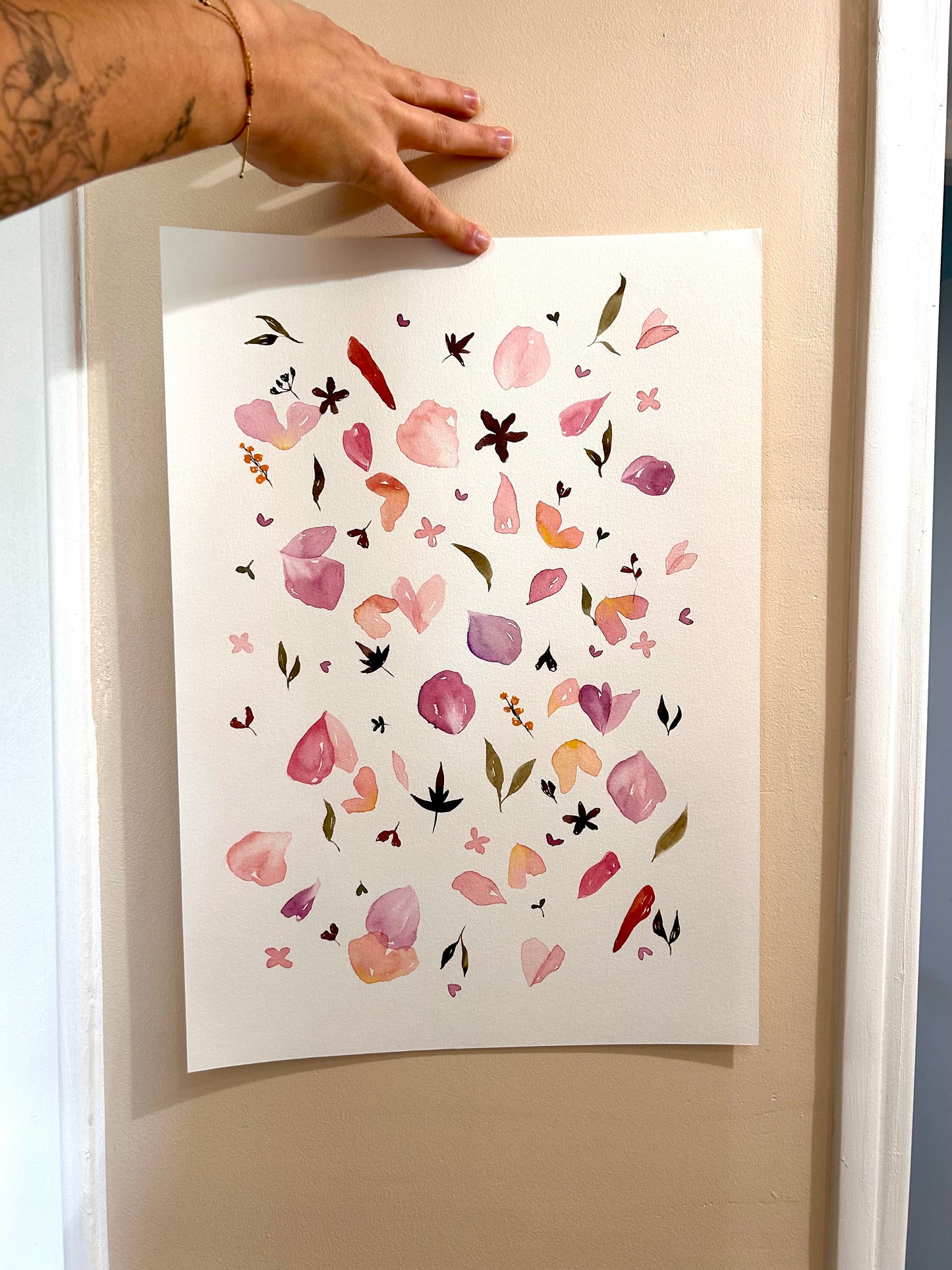 Aquarelle a3 herbier rose 4