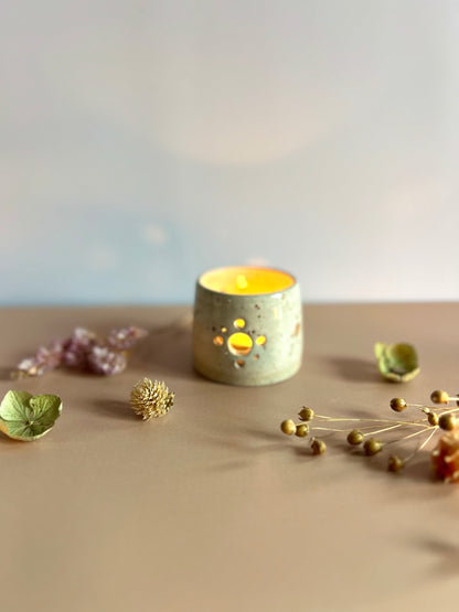 Photophore en céramique blanc