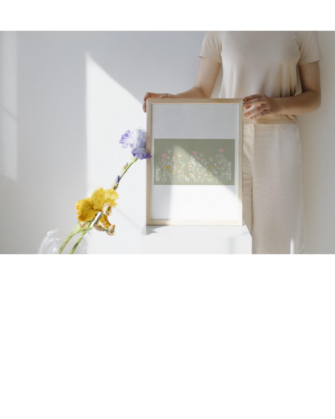 Banc de fleurs blanches encadre