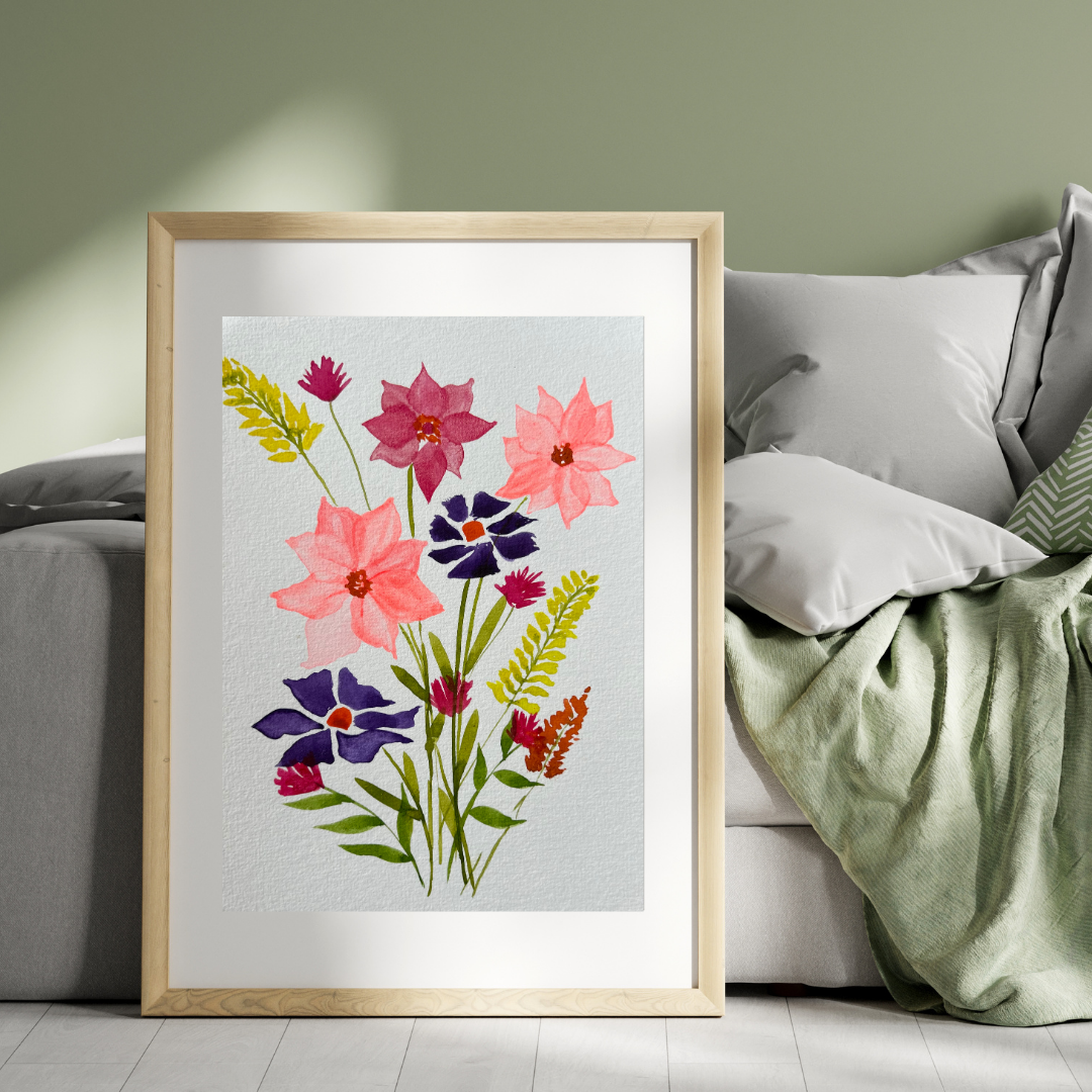 Aquarelle - Bouquet fluo