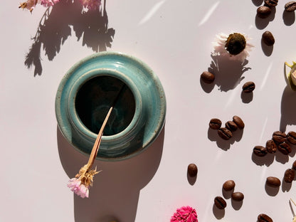 Vase en céramique bleu