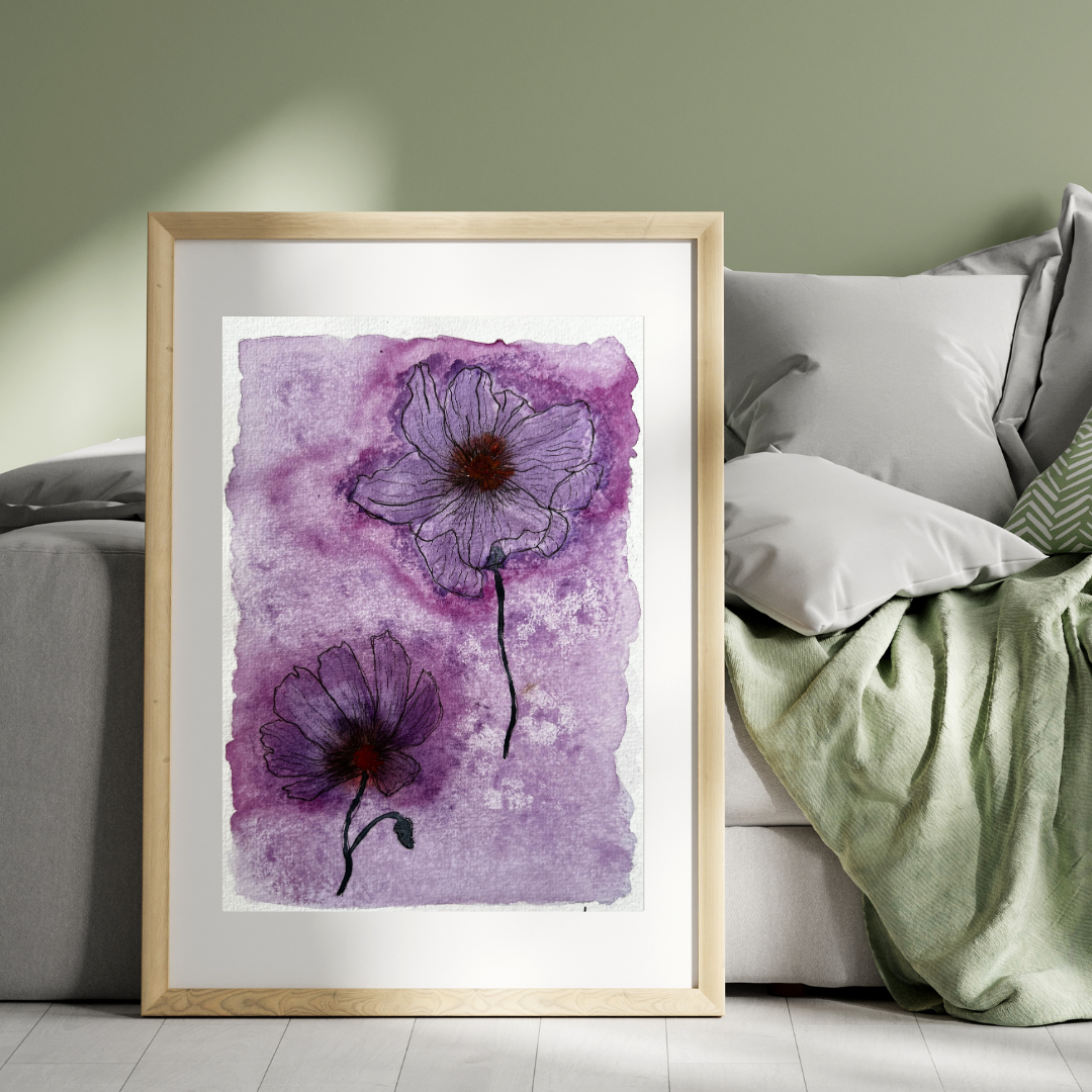 Aquarelle - Duo de fleurs