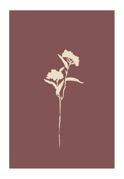 Fleur unique sur fond lit de vin