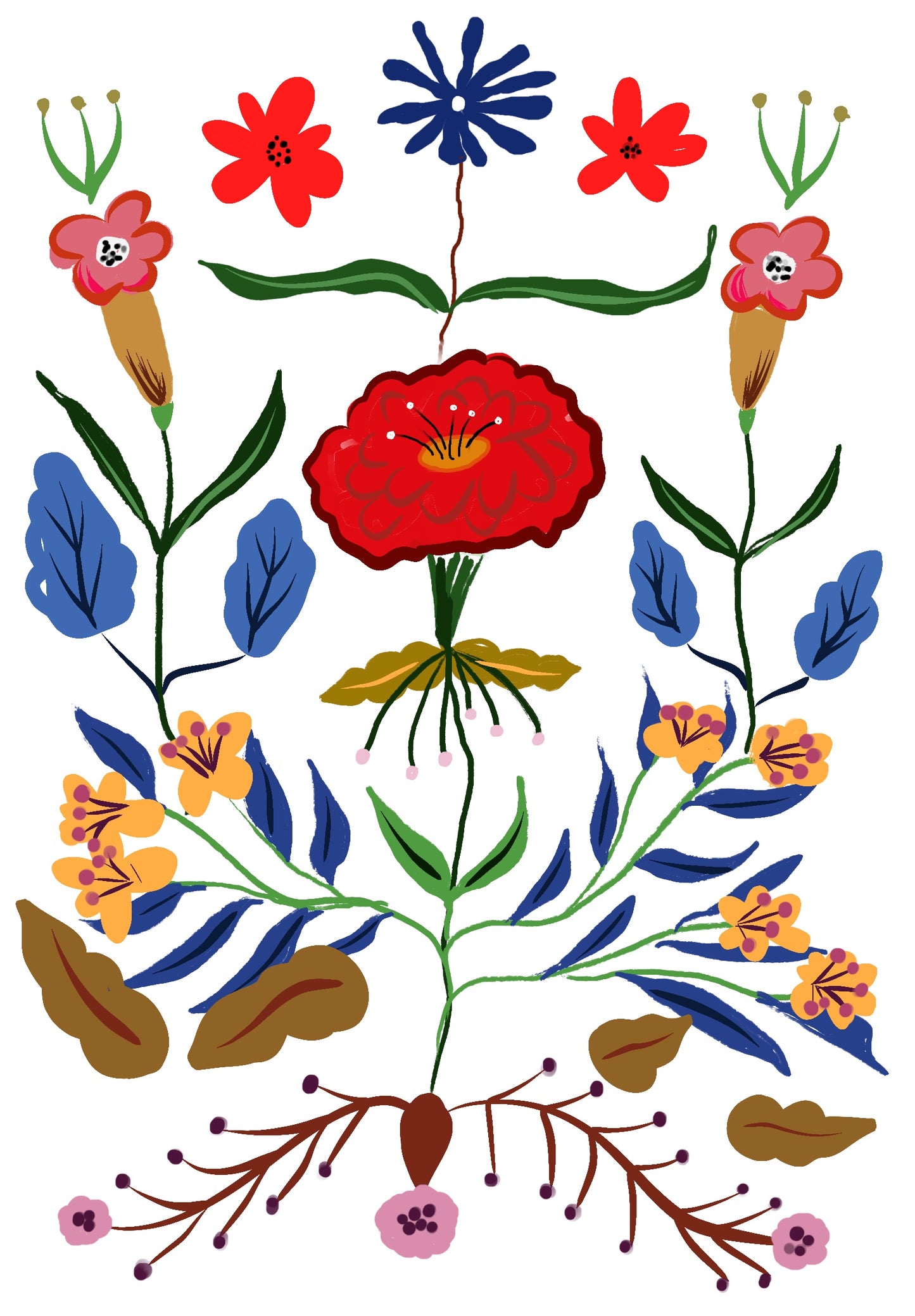 Fleurs et plantes abstraites 