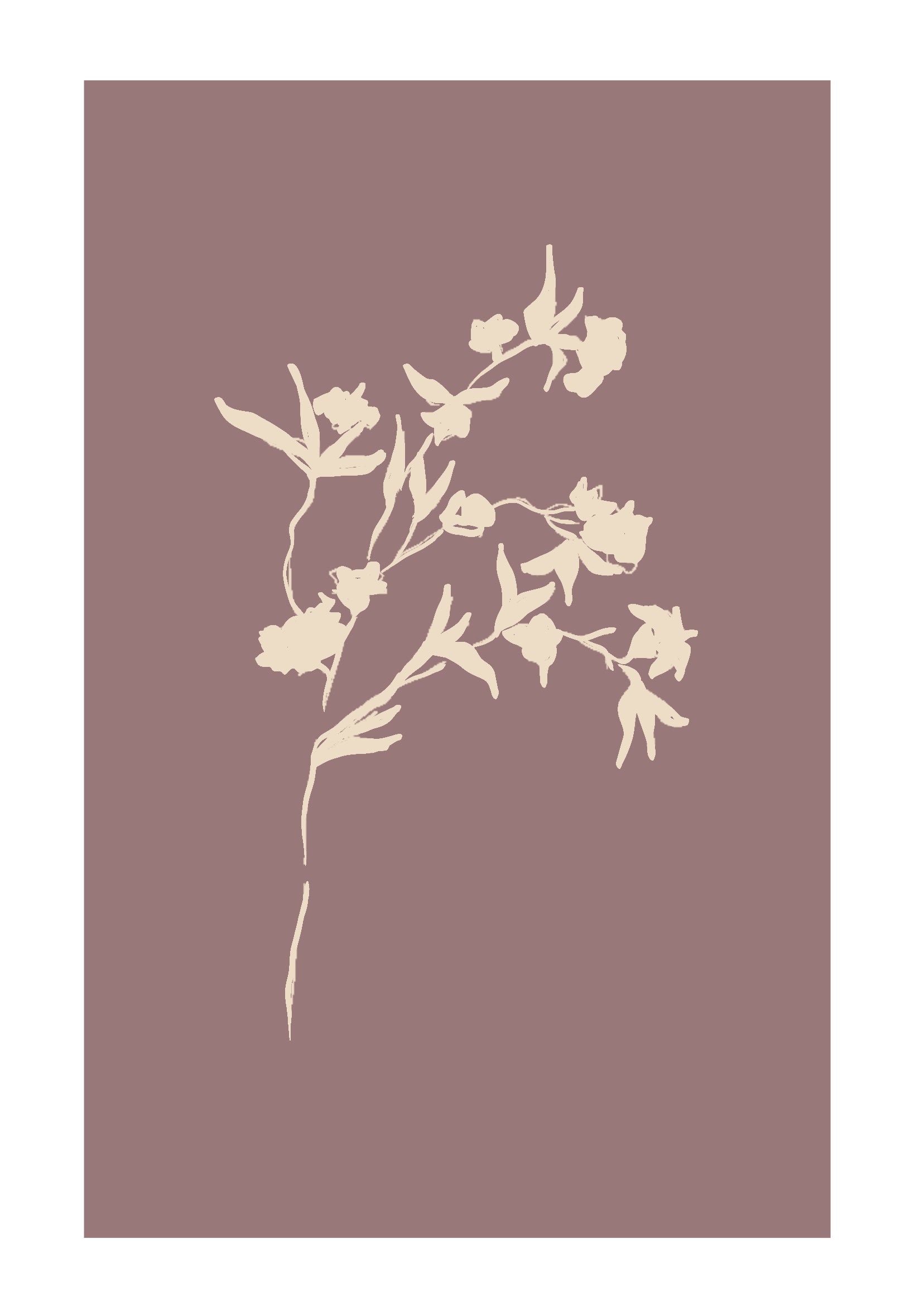 Fleurs sur fond uni 