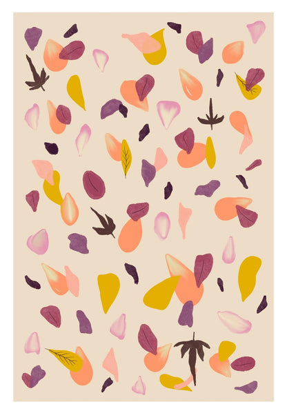 Illustration numerique automne rose