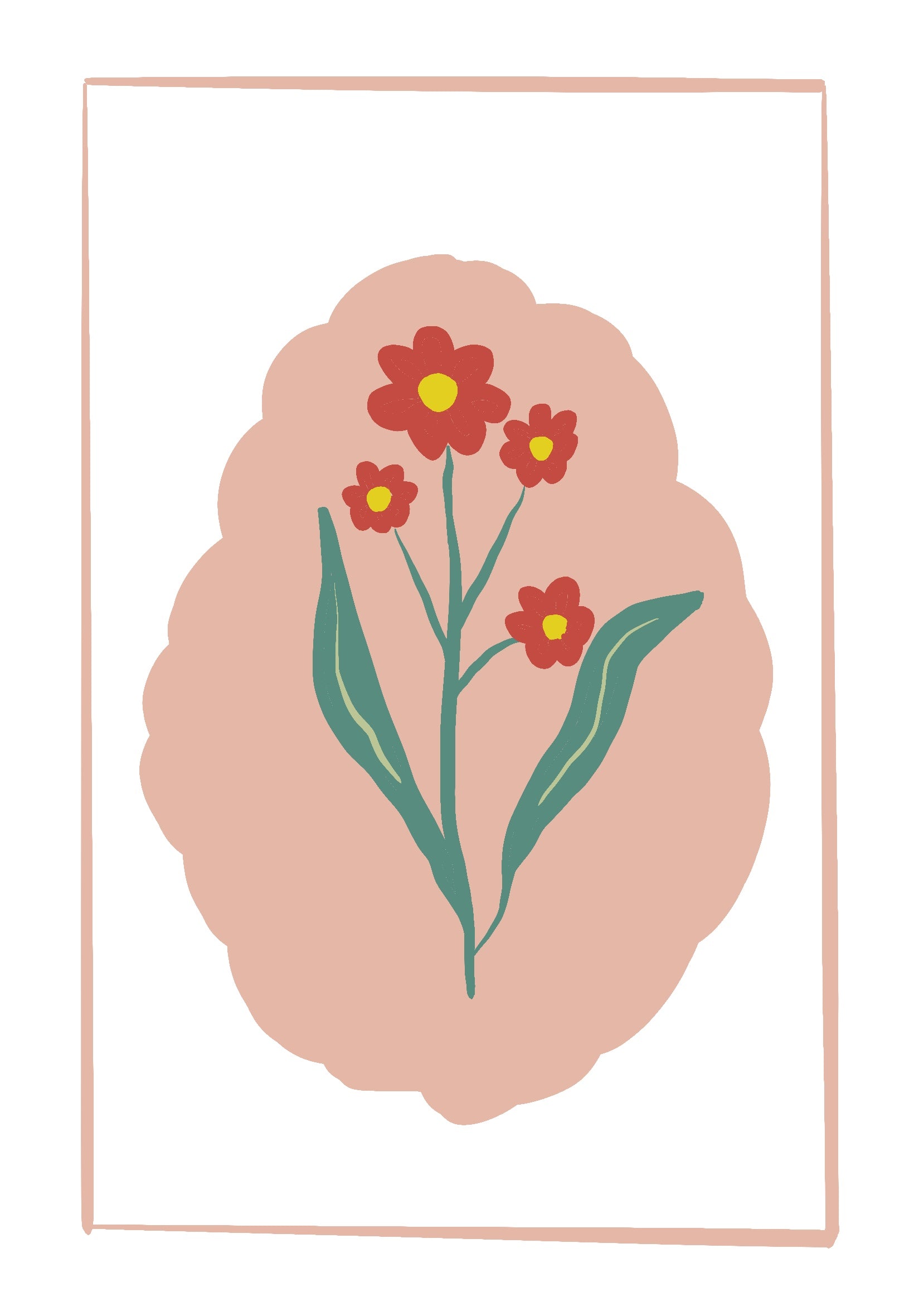 Illustration pop art fleur 