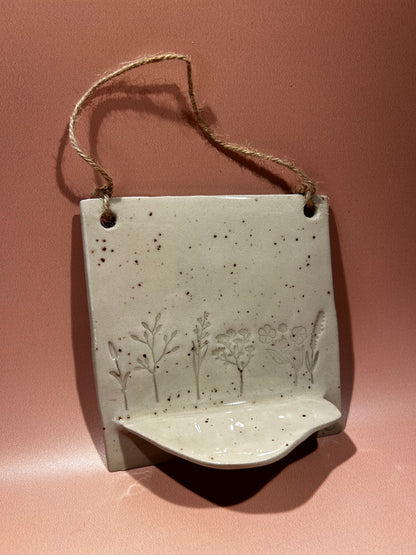 Tableau bougeoir en fleur en céramique