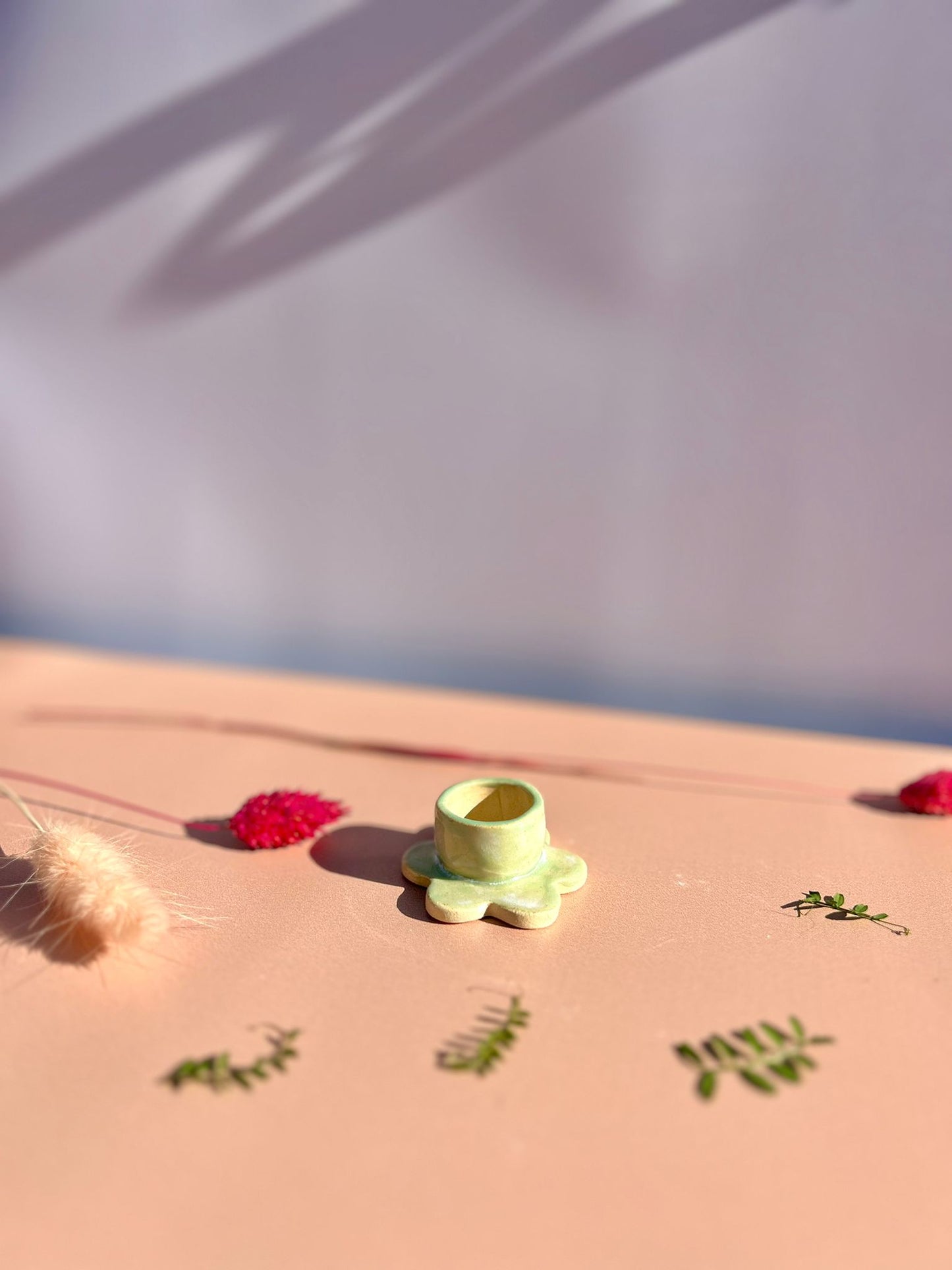 bougeoir_fleur_en_ceramique_vert