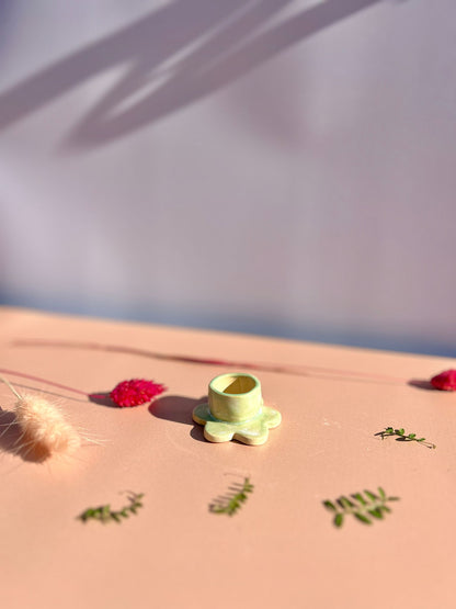 bougeoir_fleur_en_ceramique_vert